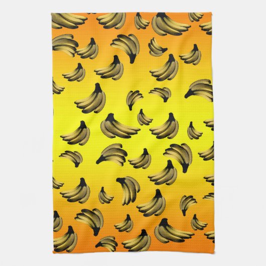 Golden Yellow Banana Pattern, Theedoek (Verticaal)