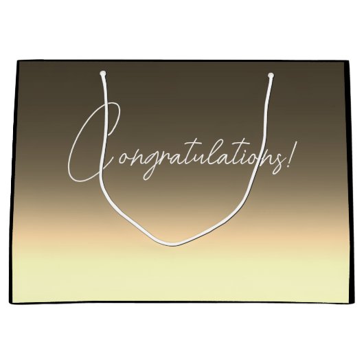 Golden yellow beige ombre gradient groot cadeauzakje (Voorkant)