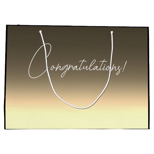 Golden yellow beige ombre gradient groot cadeauzakje (Achterkant)