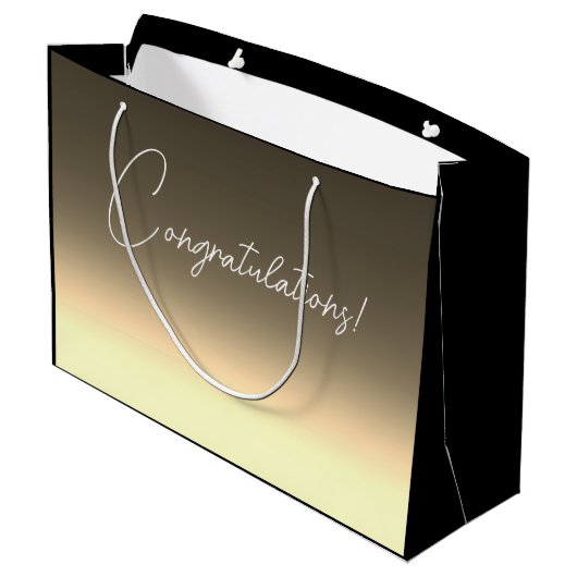 Golden yellow beige ombre gradient groot cadeauzakje (Achterkant Gekanteld)