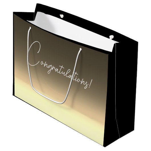 Golden yellow beige ombre gradient groot cadeauzakje (Voorkant Gekanteld)