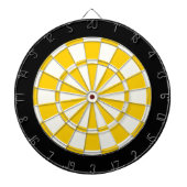 Golden Yellow Black en White Dartbord (Voorkant)