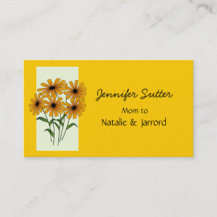 Golden Yellow Black Eyed Susan Flowers mamkaart Contactkaartje