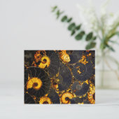 Golden yellow black fossil Nautilus Briefkaart (Staand voorkant)