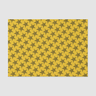 Golden Yellow Black Stars-papier Tissuepapier