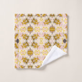 Golden Yellow Blossom Print Towel Bad Handdoek (Wasdoekje)