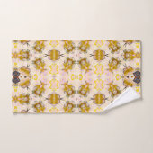 Golden Yellow Blossom Print Towel Bad Handdoek (Handdoek)
