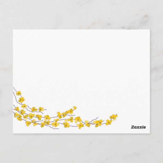 Golden Yellow Blossom Table Seating Kaart (Achterkant)