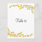 Golden Yellow Blossom Table Seating Kaart (Voorkant)
