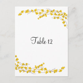 Golden Yellow Blossom Table Seating Kaart