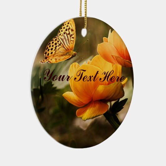 Golden Yellow Butterfly Keramisch Ornament (Rechts)