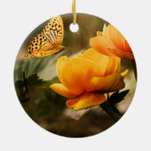 Golden Yellow Butterfly Keramisch Ornament (Achterkant)