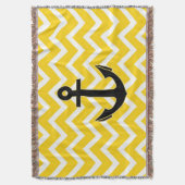 Golden Yellow Chevron Anchor Deken (Voorkant Verticaal)