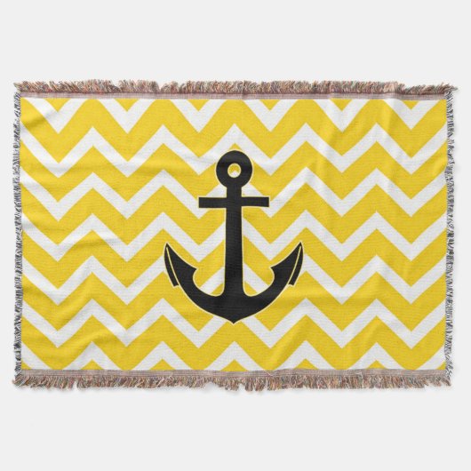 Golden Yellow Chevron Anchor Deken (Voorkant)