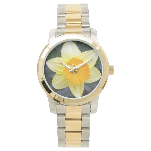 Golden Yellow Daffodil Horloge (Voorkant)