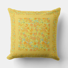 Golden Yellow Daffodils en Check Gingham Border Kussen