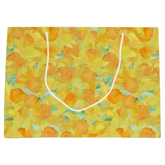 Golden Yellow Daffodils Large Gift Bag Groot Cadeauzakje (Voorkant)