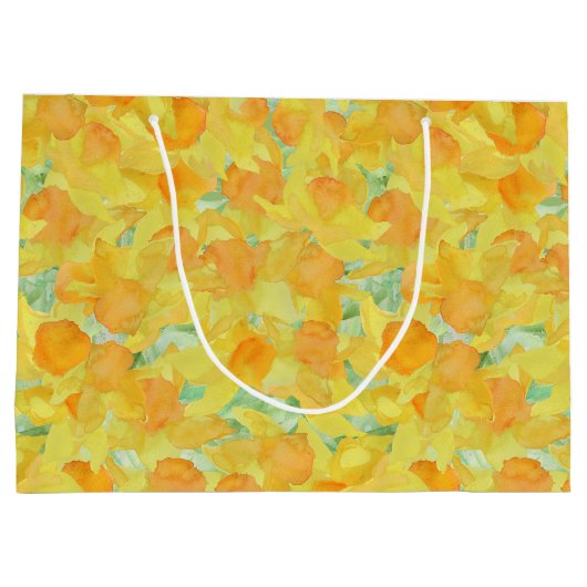  Golden Yellow Daffodils Large Gift Bag Groot Cadeauzakje (Achterkant)