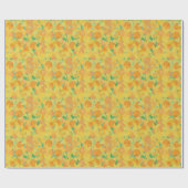 Golden Yellow Daffodils op groene achtergrond Cadeaupapier (Vlak)