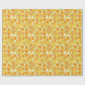 Golden Yellow Daffodils op witte achtergrond Cadeaupapier (Vlak)