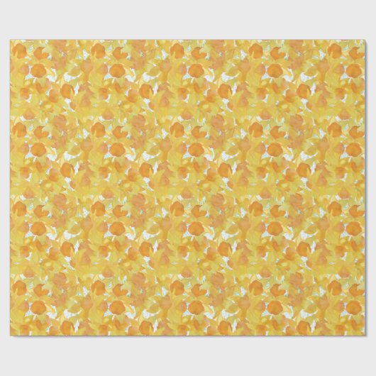 Golden Yellow Daffodils op witte achtergrond Cadeaupapier (Vlak)