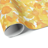Golden Yellow Daffodils op witte achtergrond Cadeaupapier (Rol Hoek)