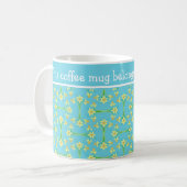 Golden Yellow Daffodils Pattern op Sky Blue Koffiemok (Voorkant links)