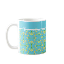 Golden Yellow Daffodils Pattern op Sky Blue