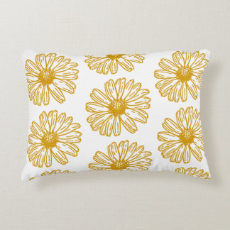 Golden Yellow Daisies Print, Daisy Floral Pattern Accent Kussen