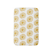 Golden Yellow Daisies Print, Daisy Floral Pattern Badmat (Voorkant Verticaal)