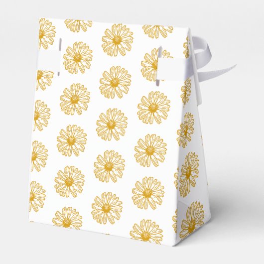 Golden Yellow Daisies Print, Daisy Floral Pattern Bedankdoosjes (Achterkant)