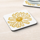 Golden Yellow Daisies Print, Daisy Floral Pattern Bier Onderzetter (Linkerzijde)