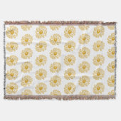 Golden Yellow Daisies Print, Daisy Floral Pattern Deken (Voorkant)