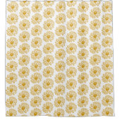 Golden Yellow Daisies Print, Daisy Floral Pattern Douchegordijn (Voorkant)