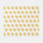 Golden Yellow Daisies Print, Daisy Floral Pattern Fleece Deken (Voorkant (Horizontaal))