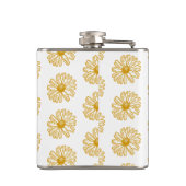Golden Yellow Daisies Print, Daisy Floral Pattern Heupfles (Achterkant)