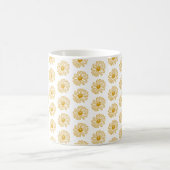 Golden Yellow Daisies Print, Daisy Floral Pattern Koffiemok (Center)
