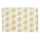 Golden Yellow Daisies Print, Daisy Floral Pattern Kussensloop (Voorkant)
