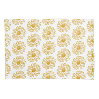 Golden Yellow Daisies Print, Daisy Floral Pattern Kussensloop