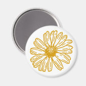 Golden Yellow Daisies Print, Daisy Floral Pattern Magneet (Voorkant / Achterkant)