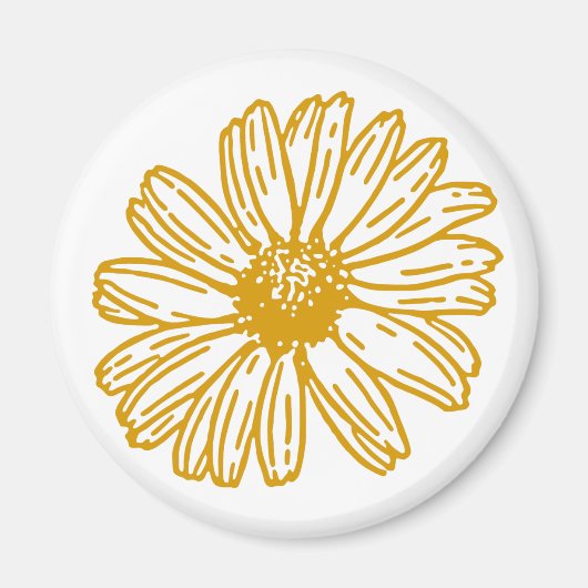 Golden Yellow Daisies Print, Daisy Floral Pattern Magneet (Voorkant)