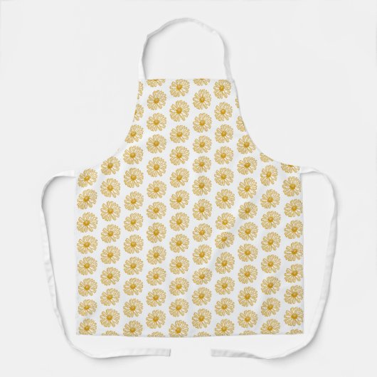 Golden Yellow Daisies Print, Daisy Floral Pattern Schort (Voorkant)