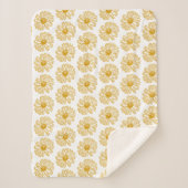 Golden Yellow Daisies Print, Daisy Floral Pattern Sherpa Deken (Voorkant)