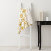 Golden Yellow Daisies Print, Daisy Floral Pattern Sherpa Deken (In situ)