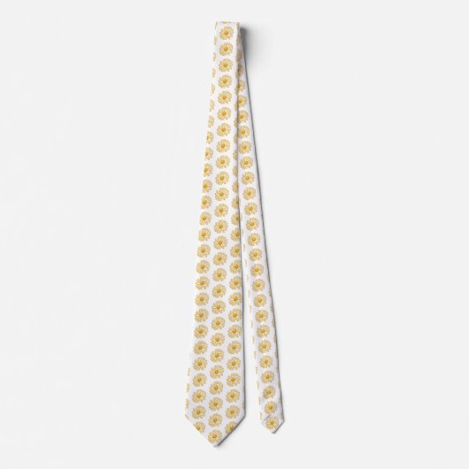 Golden Yellow Daisies Print, Daisy Floral Pattern Stropdas (Voorkant)