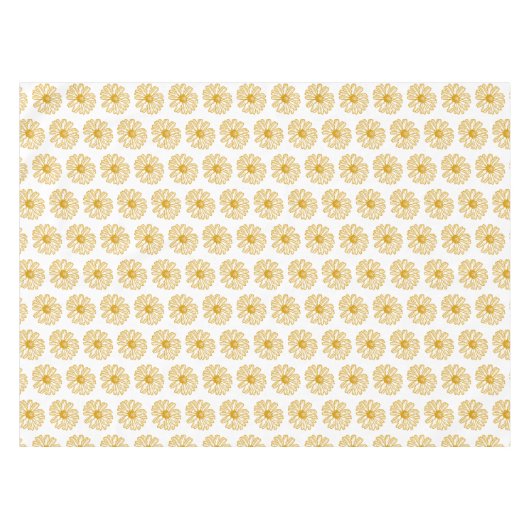 Golden Yellow Daisies Print, Daisy Floral Pattern Tafelkleed (Voorkant (Horizontaal))