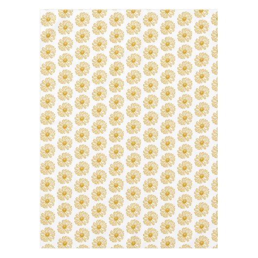 Golden Yellow Daisies Print, Daisy Floral Pattern Tafelkleed (Voorkant)