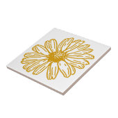Golden Yellow Daisies Print, Daisy Floral Pattern Tegeltje (Zijkant)