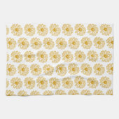 Golden Yellow Daisies Print, Daisy Floral Pattern Theedoek (Horizontaal)