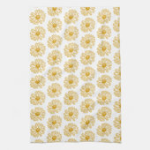 Golden Yellow Daisies Print, Daisy Floral Pattern Theedoek (Verticaal)